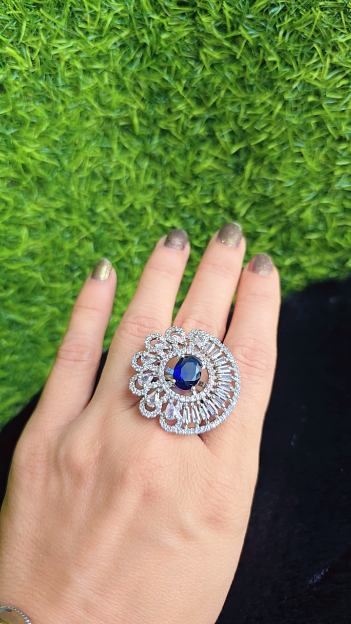 “Royal Blue Stone Designer Ring”