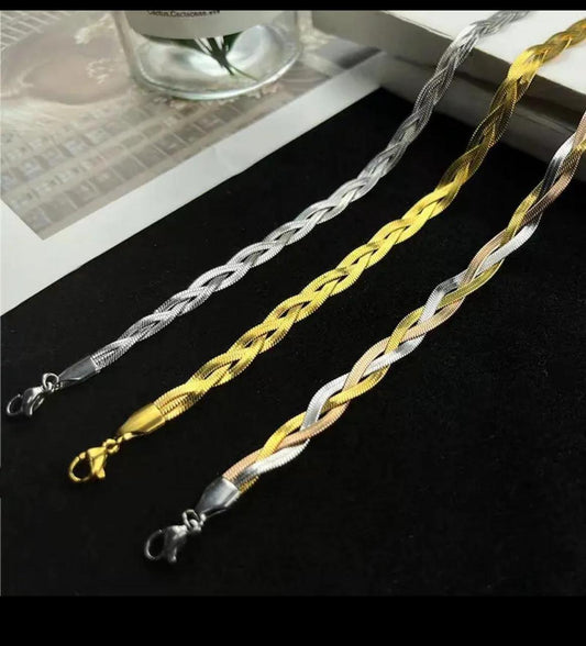 Unisex Twisted Metal Chain – Silver, Gold & Dual-Tone